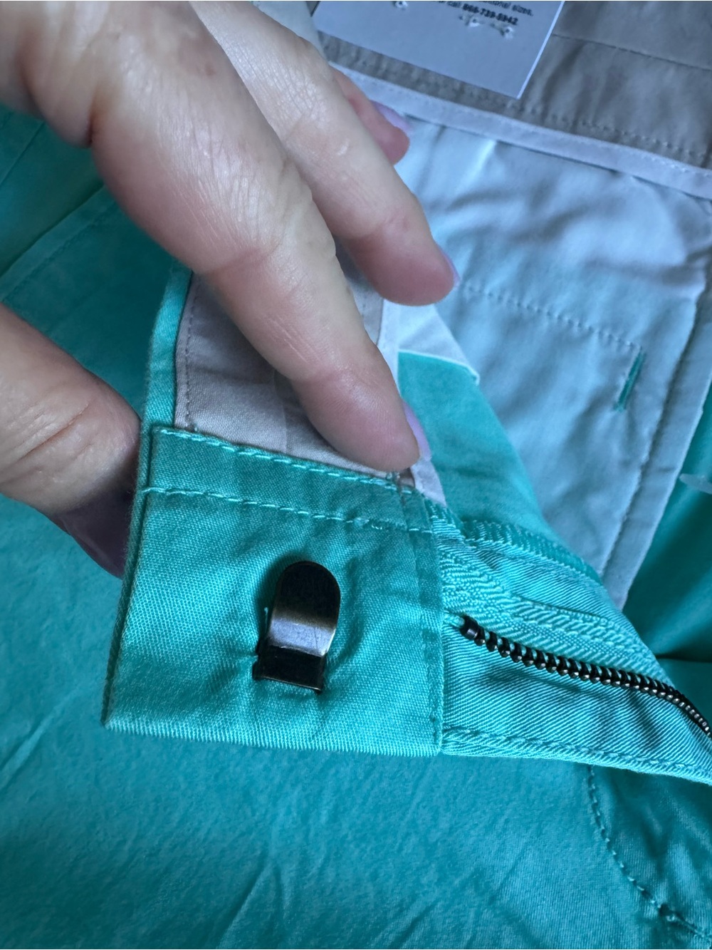 J. Crew Turquoise Cotton Bermuda Shorts, size 14 - Picture 7 of 9